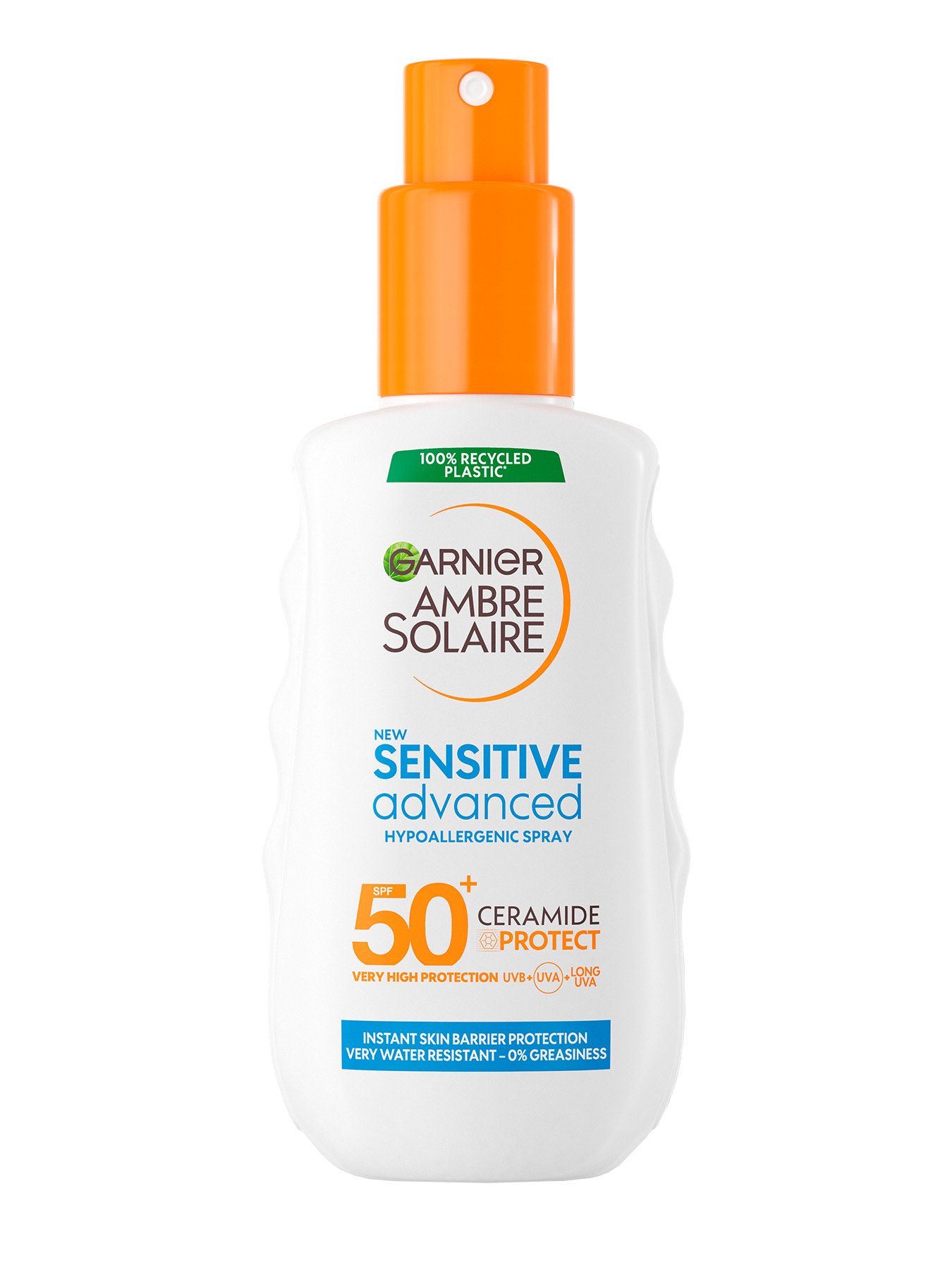 Garnier Ambre Solaire mleko v pršilu z zelo visoko zaščito pred  soncem SPF50+ za občutljivo kožo