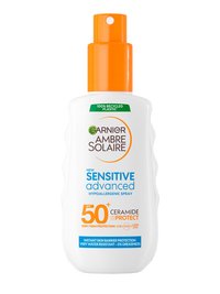 Garnier Ambre Solaire mleko v pršilu z zelo visoko zaščito pred soncem SPF50+ za občutljivo kožo