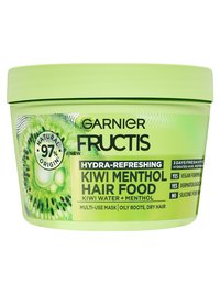Garnier Fructis Hair Food Kiwi Menthol Maska za lasje, ki se hitro mastijo, s suhimi konicami 390ml