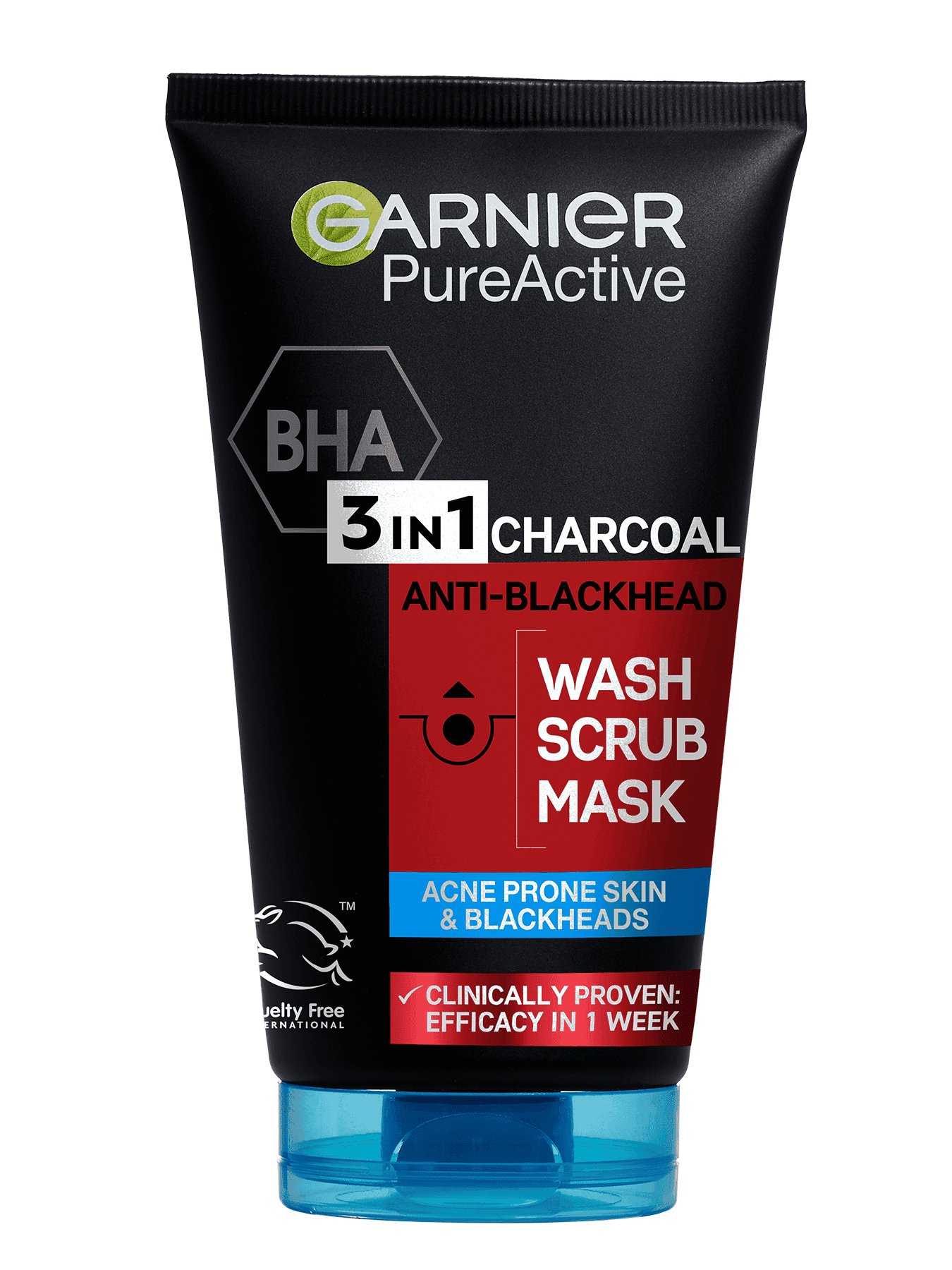 Garnier Pure Active 3v1 charcoal gel za čIščenje + piling + maska