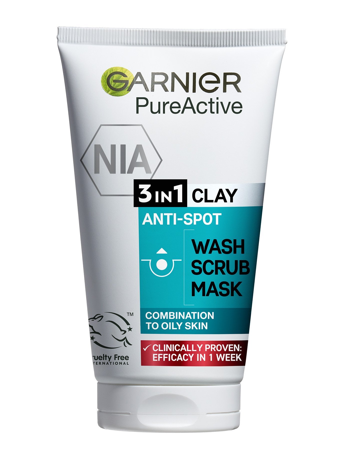 Garnier Pure Active 3v1 clay čistilni gel + piling + maska