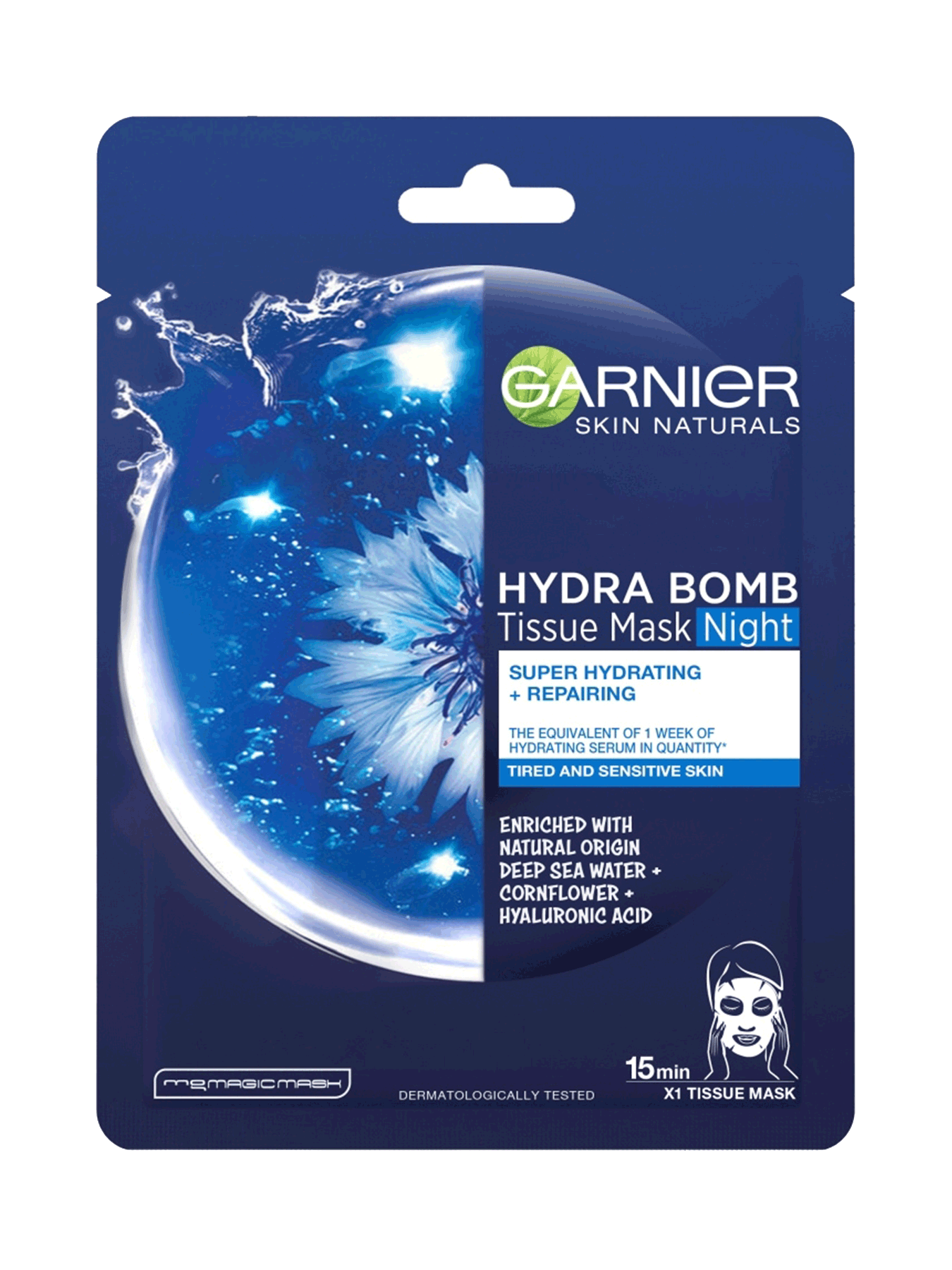 Garnier Skin Naturals Hydra Bomb Tissue Mask Night maska za obraz nočna 