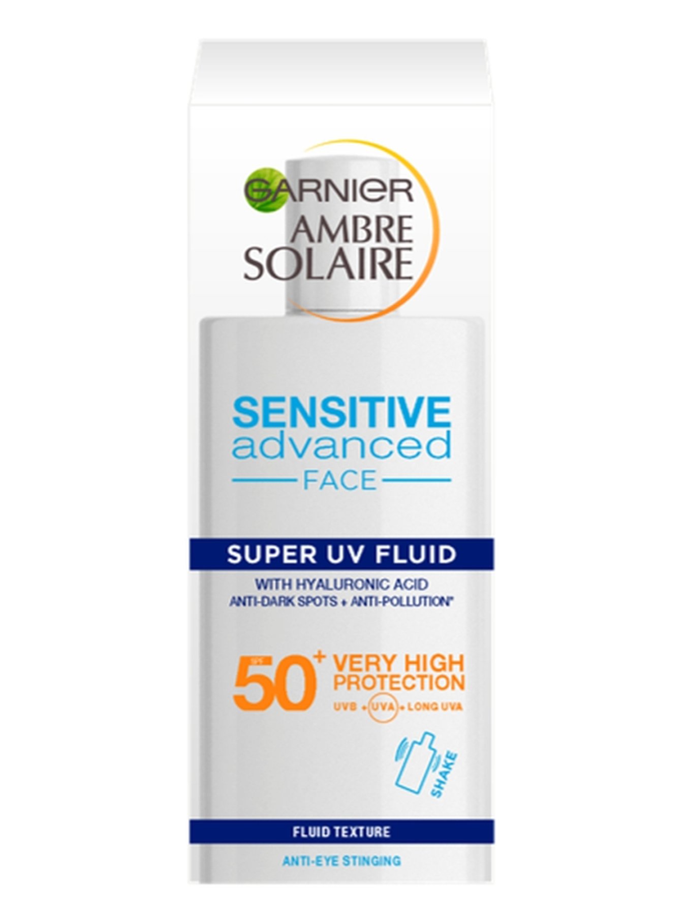 Garnier Ambre Solaire UV fluid za zaščito obraza pred soncem SPF50+ 