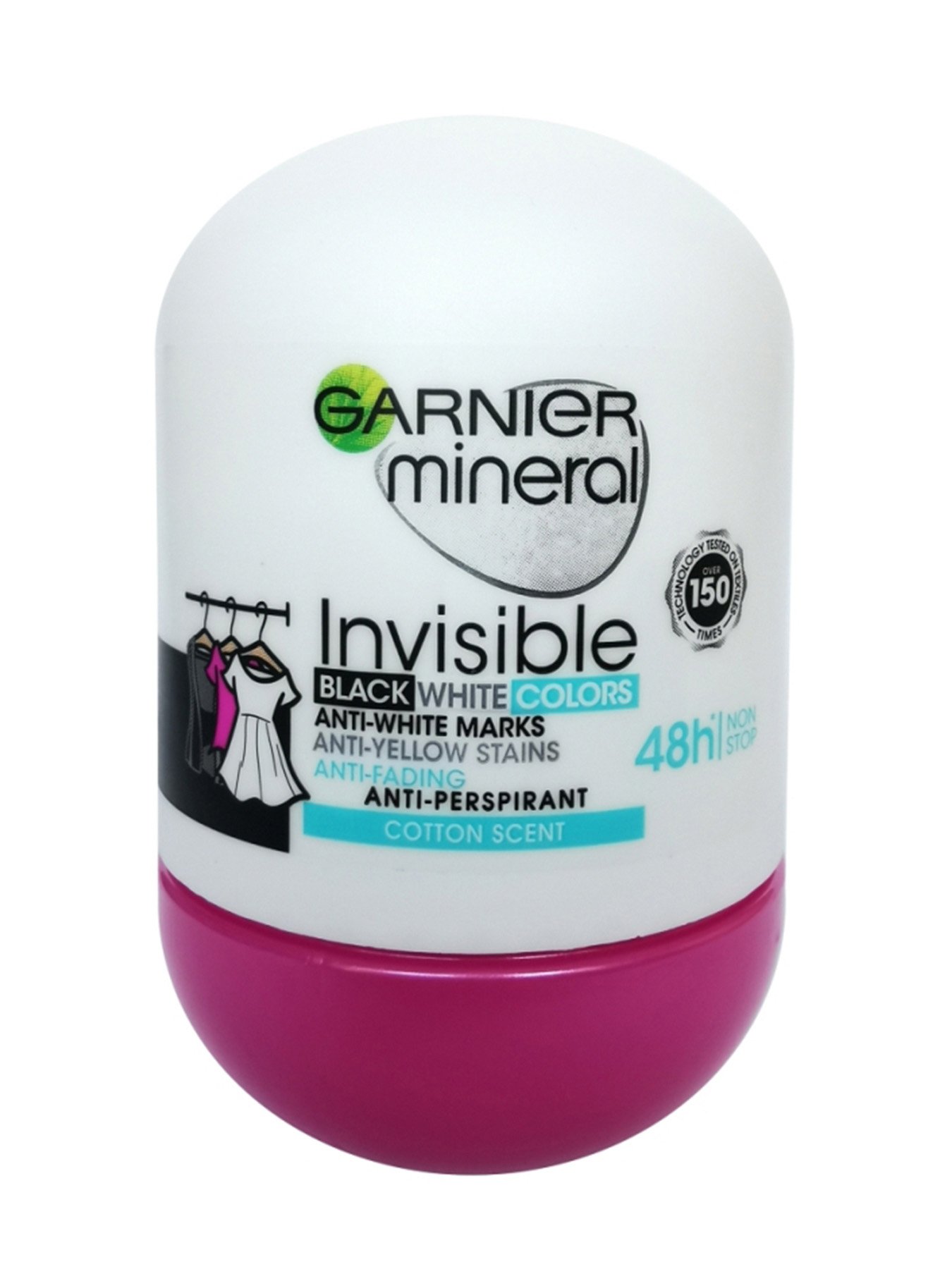 Garnier Mineral Invisible Black, White & Colors Cotton roll-on 