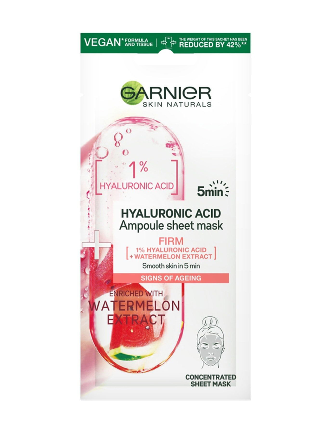 Garnier Skin Naturals Maska za obraz Hyaluronic Acid Ampoule sheet 