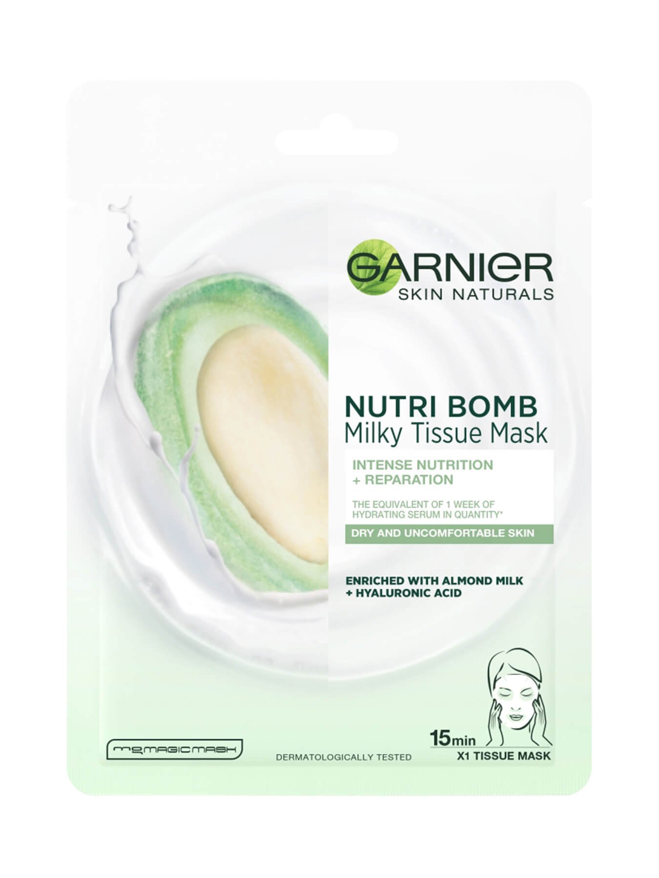 Garnier Skin Naturals Nutri Bomb tekstilna maska z mandljevim mlekom